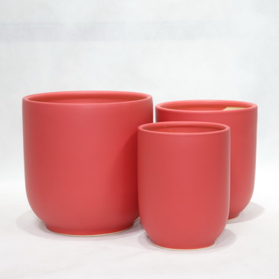 亚光色釉小花盆